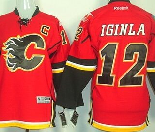 Youth Calgary Flames #12 Jarome Iginla Red Jersey