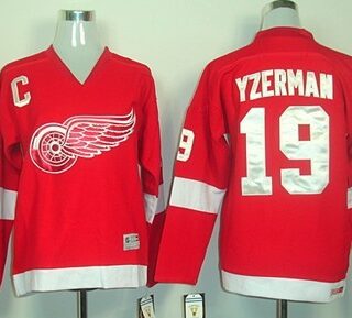 Youth Detroit Red Wings #19 Steve Yzerman Red Throwback CCM Kids Jersey