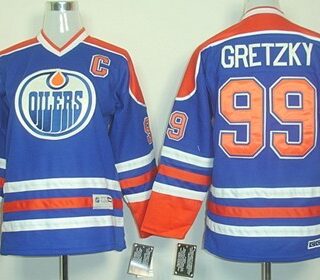 Youth Edmonton Oilers #99 Wayne Gretzky Royal Blue Throwback CCM Jersey
