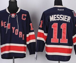 Youth New York Rangers #11 Mark Messier Navy Blue Third 85TH Jersey