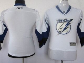 Youth Tampa Bay Lightning Blank White Jersey