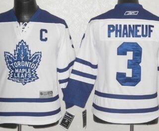 Youth Toronto Maple Leafs #3 Dion Phaneuf White Third Jersey