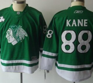 Youth Chicago Blackhawks #88 Patrick Kane St. Patrick's Day Green Jersey