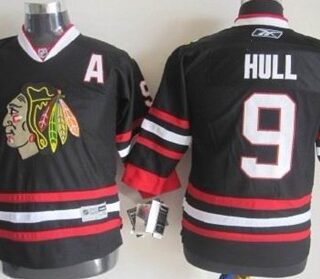 Youth Chicago Blackhawks #9 Bobby Hull Black Jersey