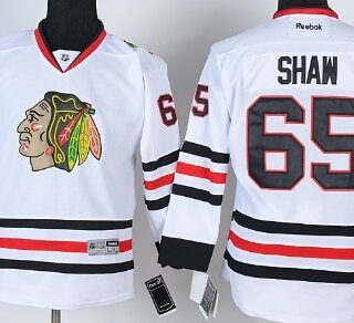 Youth Chicago Blackhawks #65 Andrew Shaw White Jersey