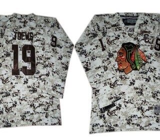Youth Chicago Blackhawks #19 Janathan Toews White Camo Jersey