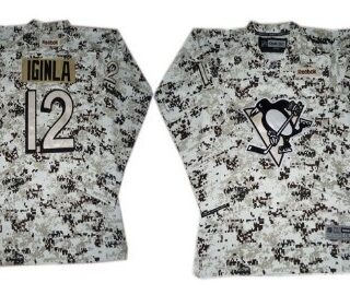 Youth Pittsburgh Penguins #12 Jarome Iginla White Camo Jersey