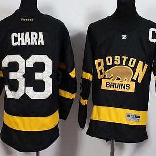 Youth Boston Bruins #33 Zdeno Chara Reebok Black 2016 Winter Classic Premier Jersey