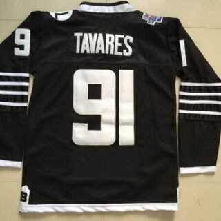 Youth New York Islanders #91 John Tavares 2015 Reebok Black Premier Alternate Jersey