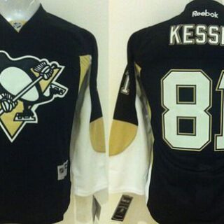 Youth Pittsburgh Penguins #81 Phil Kessel Home Black NHL Reebok Jersey