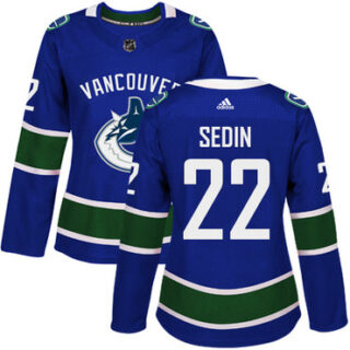 Women's Vancouver Canucks #22 Daniel Sedin Blue Home Authentic Stitched NHL Jersey