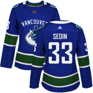 Women's Vancouver Canucks #33 Henrik Sedin Blue Home Authentic Stitched NHL Jersey