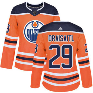 Women's Edmonton Oilers #29 Leon Draisaitl Orange Home Authentic Stitched NHL Jersey