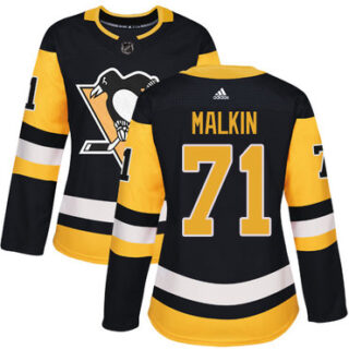 Women's Pittsburgh Penguins #71 Evgeni Malkin Black Home Authentic Stitched NHL Jersey