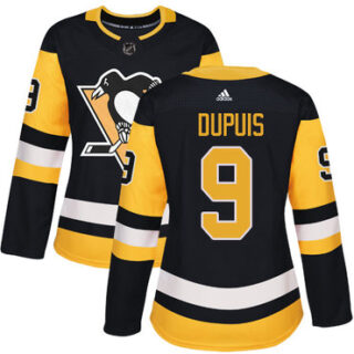 Women's Pittsburgh Penguins #9 Pascal Dupuis Black Home Authentic Stitched NHL Jersey
