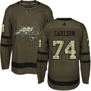 Youth Washington Capitals #74 John Carlson Green Salute to Service Stitched NHL Jersey