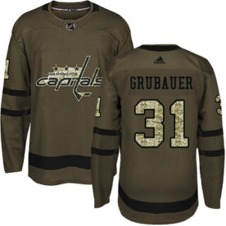 Youth Washington Capitals #31 Philipp Grubauer Green Salute to Service Stitched NHL Jersey