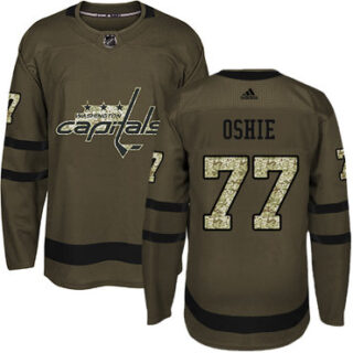Youth Washington Capitals #77 T. J. Oshie Green Salute to Service Stitched NHL Jersey