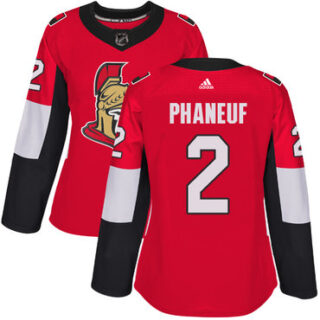 Women's Ottawa Senators #2 Dion Phaneuf Red Home Authentic Stitched NHL Jersey