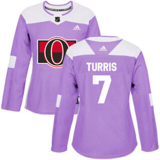 Women's Ottawa Senators #7 Kyle Turris Purple Authentic Fights Cancer Stitched NHL Jersey