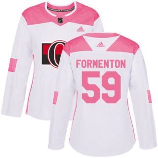 Women's Ottawa Senators Alex Formenton Authentic WhitePink Jersey NHL #59 Fashion