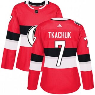 Women's Ottawa Senators #7 Brady Tkachuk 2017 100 Red Classic Jersey