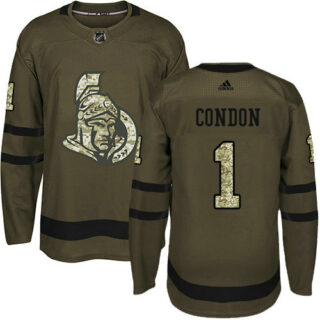 Youth Ottawa Senators #1 Mike Condon Green Salute to Service Stitched NHL Jersey