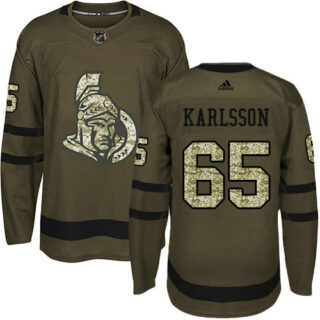 Youth Ottawa Senators #65 Erik Karlsson Green Salute to Service Stitched NHL Jersey