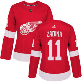 Women's Detroit Red Wings #11 Filip Zadina Premier Red Home Jersey