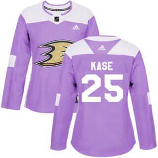 Women's Anaheim Ducks #25 Ondrej Kase Purple Authentic Fights Cancer Stitched NHL Jersey