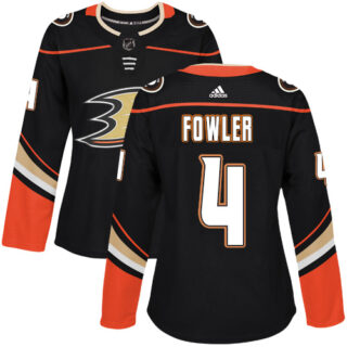 Women's Anaheim Ducks #4 Cam Fowler Black Home Authentic Stitched NHL Jersey