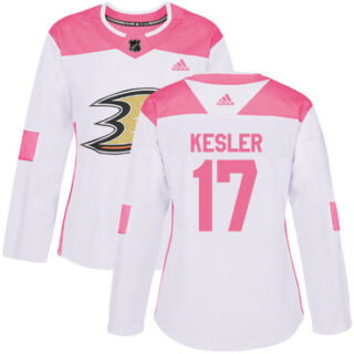Women's Anaheim Ducks #17 Ryan Kesler White Pink Authentic Fashion Stitched NHL Jersey