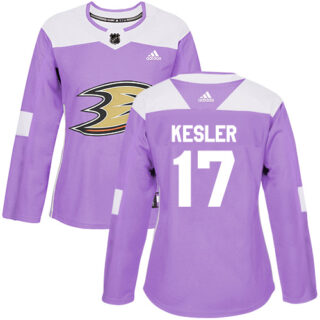 Women's Anaheim Ducks #17 Ryan Kesler Purple Authentic Fights Cancer Stitched NHL Jersey