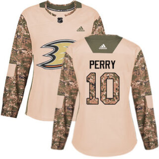Women's Anaheim Ducks #10 Corey Perry Camo Authentic 2017 Veterans Day Stitched NHL Jersey