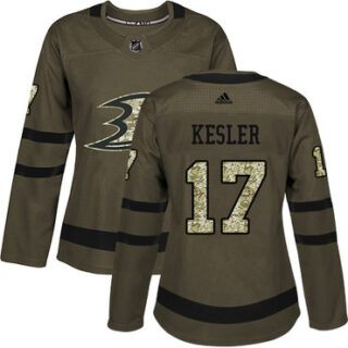 Women's Anaheim Ducks #17 Ryan Kesler Green Salute to Service Stitched NHL Jersey