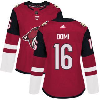 Women's Arizona Coyotes #16 Max Domi Maroon Home Authentic Stitched NHL Jersey
