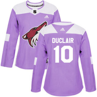 Women's Arizona Coyotes #10 Anthony Duclair Purple Authentic Fights Cancer Stitched NHL Jersey