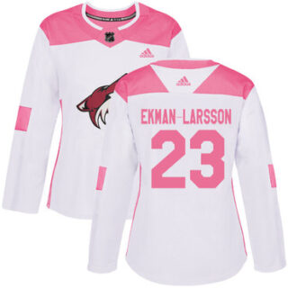 Women's Arizona Coyotes #23 Oliver Ekman-Larsson White Pink Authentic Fashion Stitched NHL Jersey