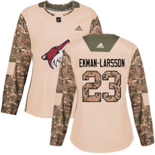 Women's Arizona Coyotes #23 Oliver Ekman-Larsson Camo Authentic 2017 Veterans Day Stitched NHL Jersey