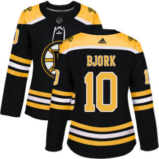 Women's Boston Bruins #10 Anders Bjork Black Home Authentic Stitched NHL Jersey