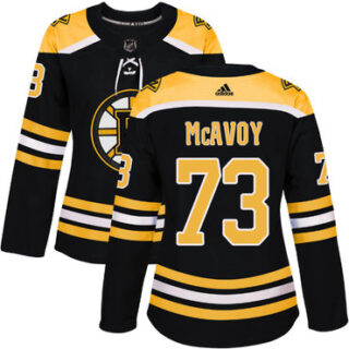 Women's Boston Bruins #73 Charlie McAvoy Black Home Authentic Stitched NHL Jersey