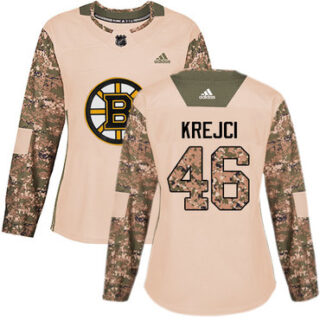 Women's Boston Bruins #46 David Krejci Camo Authentic 2017 Veterans Day Stitched NHL Jersey