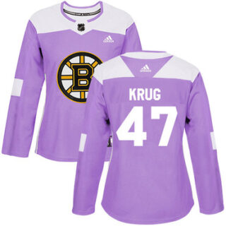 Women's Boston Bruins #47 Torey Krug Purple Authentic Fights Cancer Stitched NHL Jersey