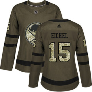 Women's Buffalo Sabres #15 Jack Eichel Green Salute to Service Stitched NHL Jersey