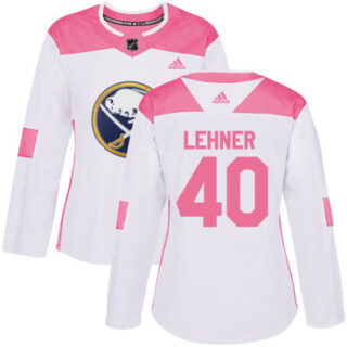 Women's Buffalo Sabres #40 Robin Lehner White Pink Authentic Fashion Stitched NHL Jersey