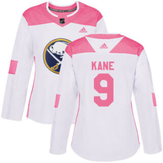 Women's Buffalo Sabres #9 Evander Kane White Pink Authentic Fashion Stitched NHL Jersey