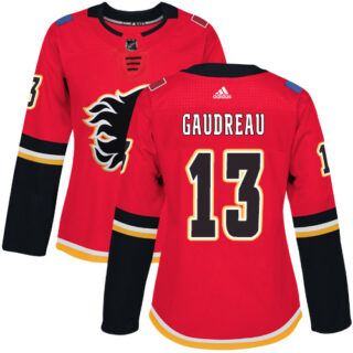 Women's Calgary Flames #13 Johnny Gaudreau Red Home Authentic Stitched NHL Jersey
