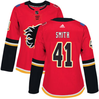 Women's Calgary Flames #41 Mike Smith Red Home Authentic Stitched NHL Jersey