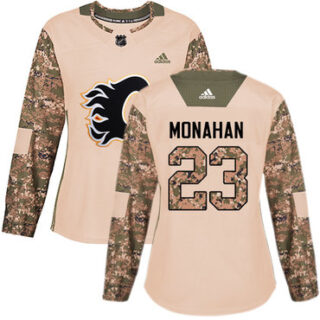 Women's Calgary Flames #23 Sean Monahan Camo Authentic 2017 Veterans Day Stitched NHL Jersey