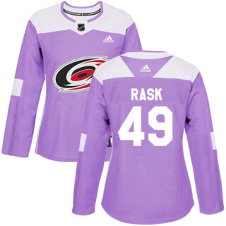 Women's Carolina Hurricanes #49 Victor Rask Purple Authentic Fights Cancer Stitched NHL Jersey